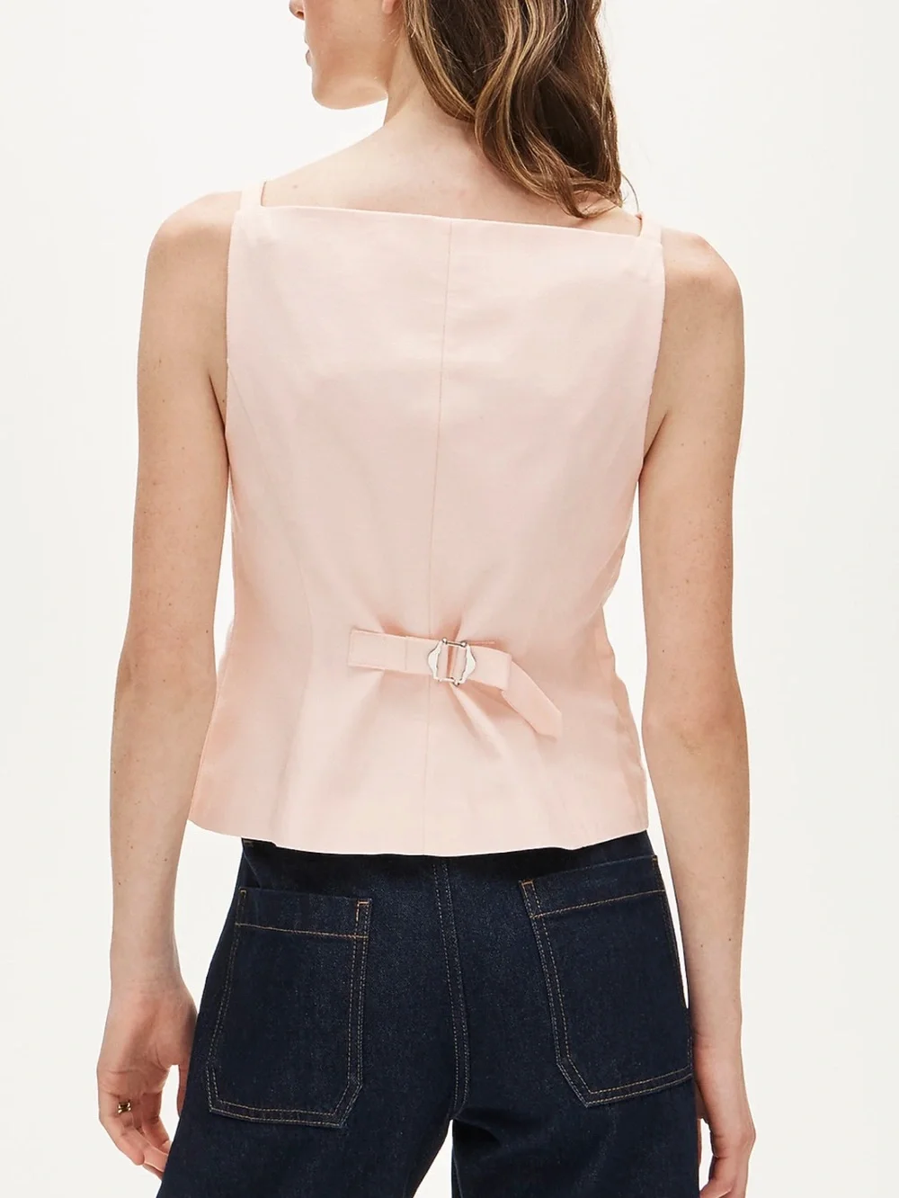 NWT J. Crew Button Up Cutaway Tank Top Gramercy Linen Blend Size 16